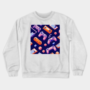 Funky Gamer Decor Pattern Crewneck Sweatshirt